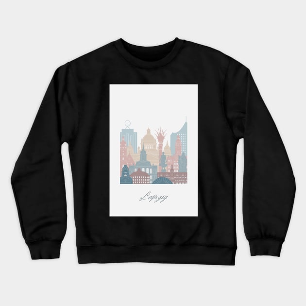 Leipzig, Germany, map skyline - 03 style Crewneck Sweatshirt by GreenGreenDream